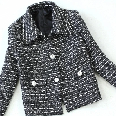 Fashion Plaid suit women Autumn New Thicken large size woollen woolen coat jacket + bag hip skirt | Женская одежда