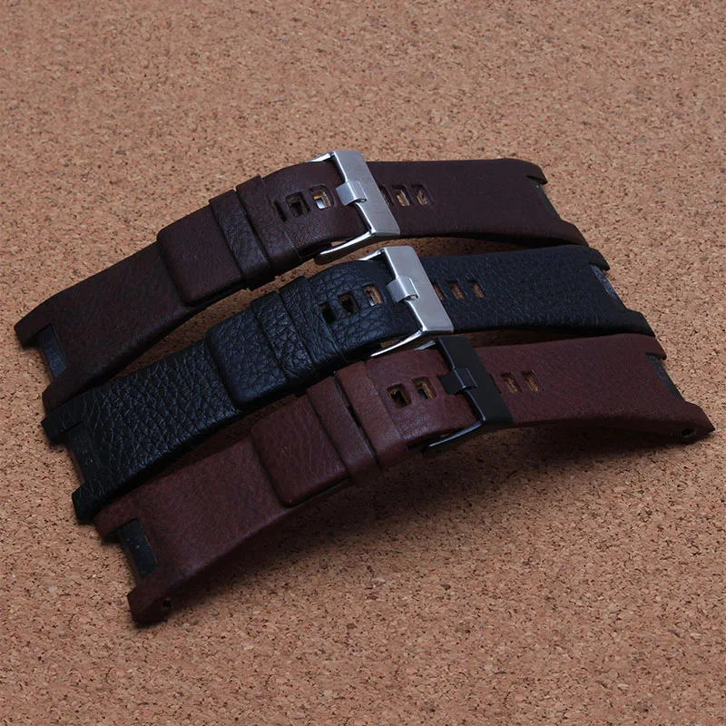 

Hight quality 32*17mm genuine leather with stainless steel clasp watchband strap Dedicated men fit Diesel DZ4246 DZ1273b