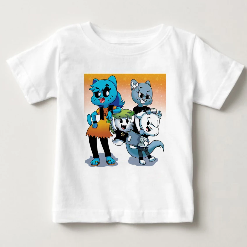 Удивительный мир Gumball Дарвин хороший плохой уродливый футболка Новинка крутые топы мальчик футболка с коротким рукавом Детская рубашка MJ