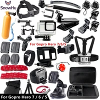 snowhu for gopro 7 accessories set for gopro hero 7 6 5 waterproof protective case chest mount monopod for go pro 7 6 5 gs41