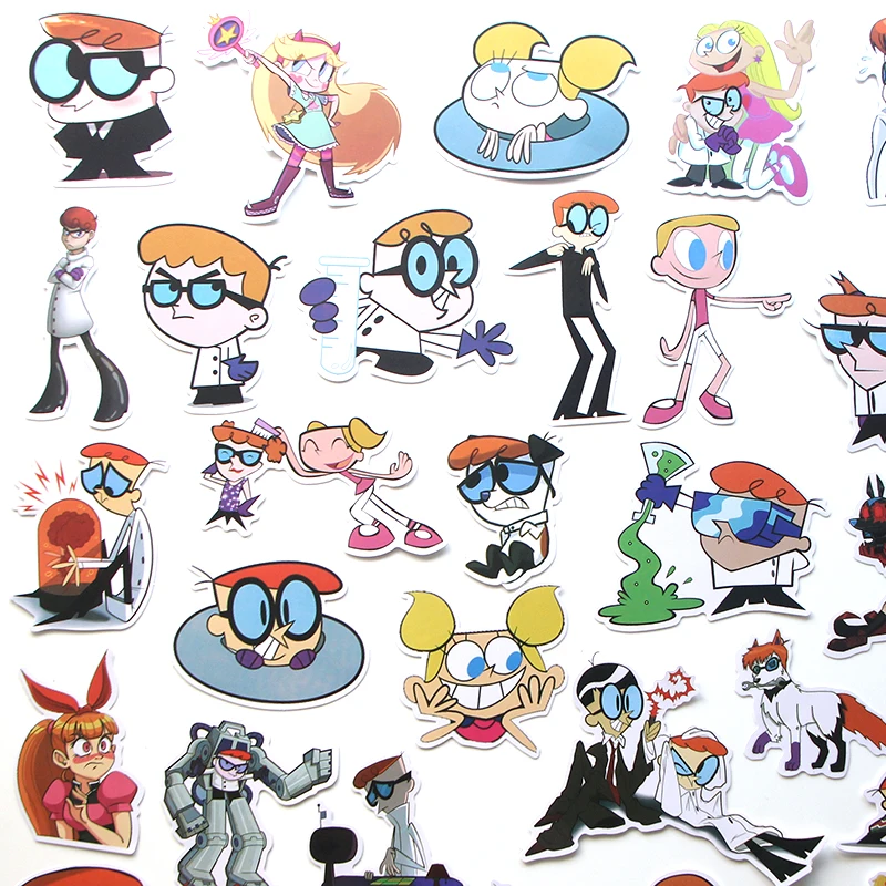 39 шт. Dexter's Lab Забавный мультфильм DIY Скрапбукинг альбом багаж ноутбук мотоцикл трафарет Водонепроницаемая наклейка E0049