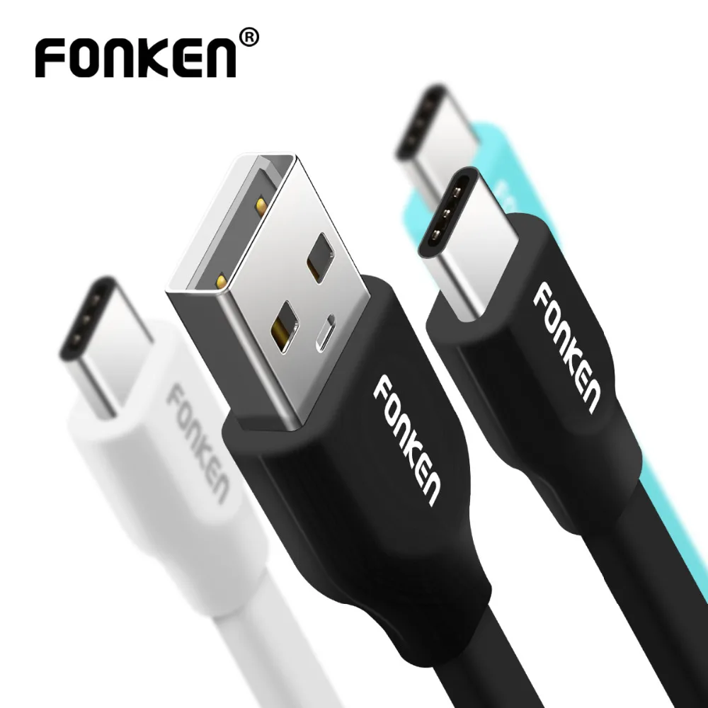 FONKEN Лапша USB Type C кабель Type-C зарядный 2128AWG 3A быстрое зарядное устройство шнур