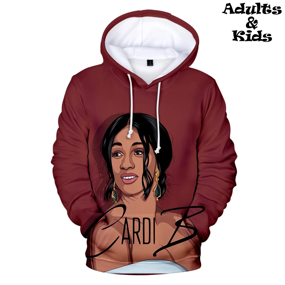 Новинка 2019 года толстовка с 3D капюшоном Cardi B Модная Повседневная Удобная