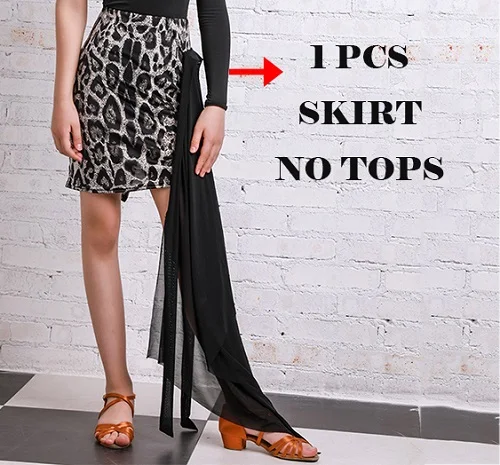 Skirt Модный костюм для латинских танцев для девочек, молочное волокно, ча-ча, танго, сальса, Самба, Румба, Одежда для танцев, одежда для выступлений DC2520 - Цвет: Skirt