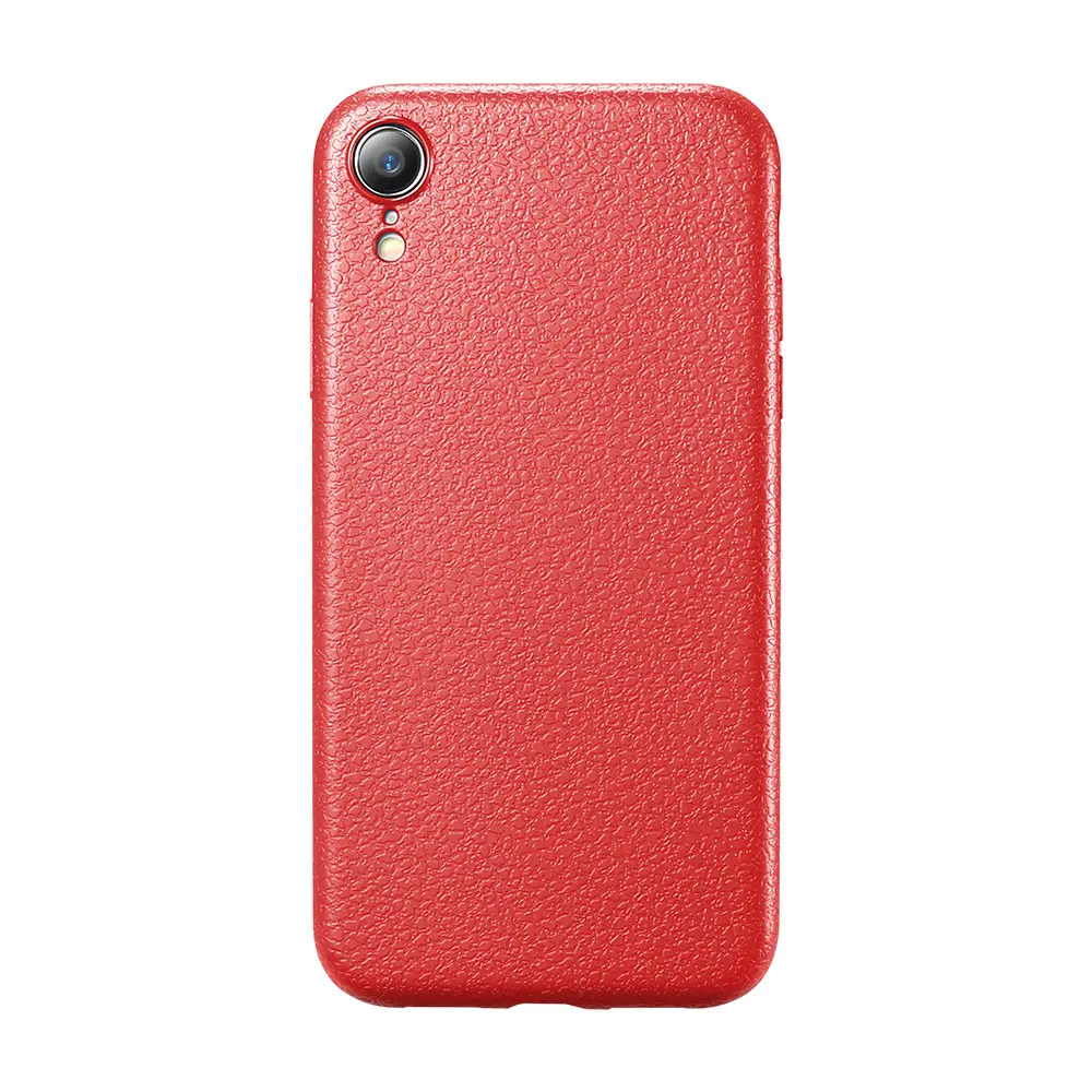KISSCASE Ультратонкий чехол для iPhone X XR XS Max 7 8 Plus, мягкий чехол из ТПУ кожи, чехлы с узором для iPhone 6 6s 7, задняя крышка - Цвет: Red