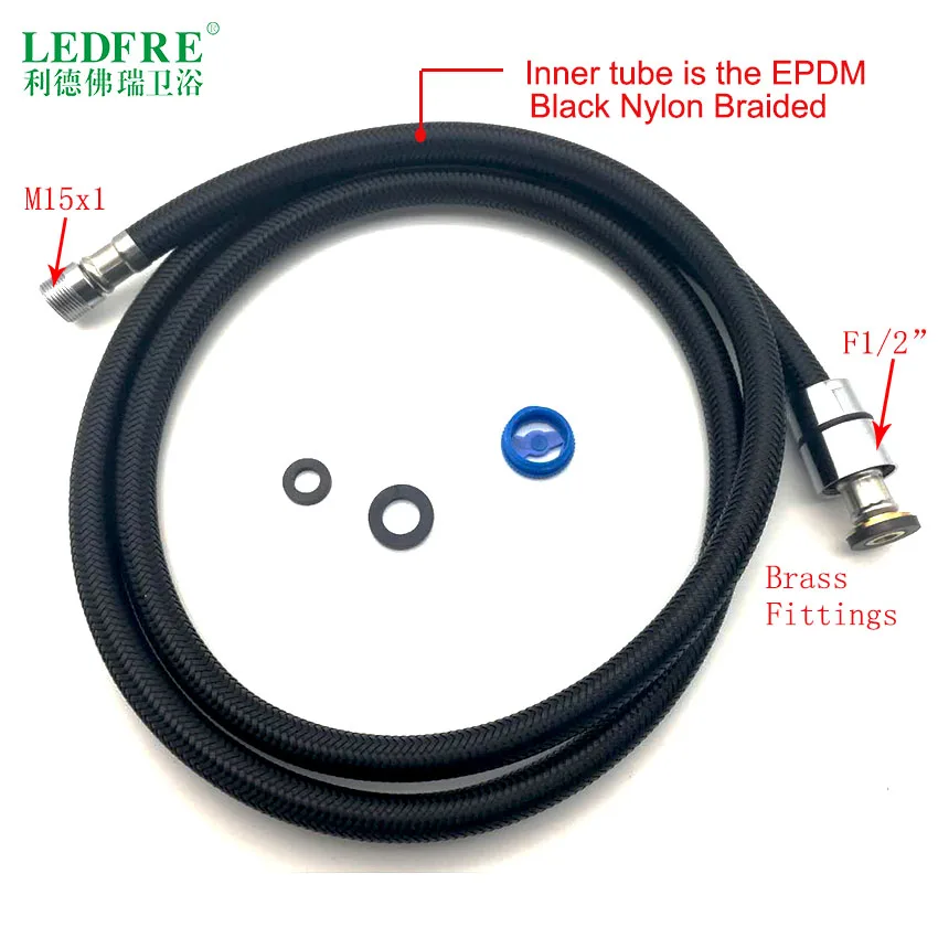 LF24002 F1/2xM15*1 задняя нейлоновая проволока кухонный кран выдвижной кран шланг серый нейлоновый бюстгальтер шланг трубка кухня движения Connetors