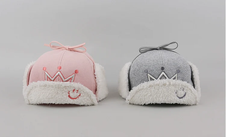 Зимние шапки в Корейском стиле для мальчиков и девочек теплые плюшевые с ушками