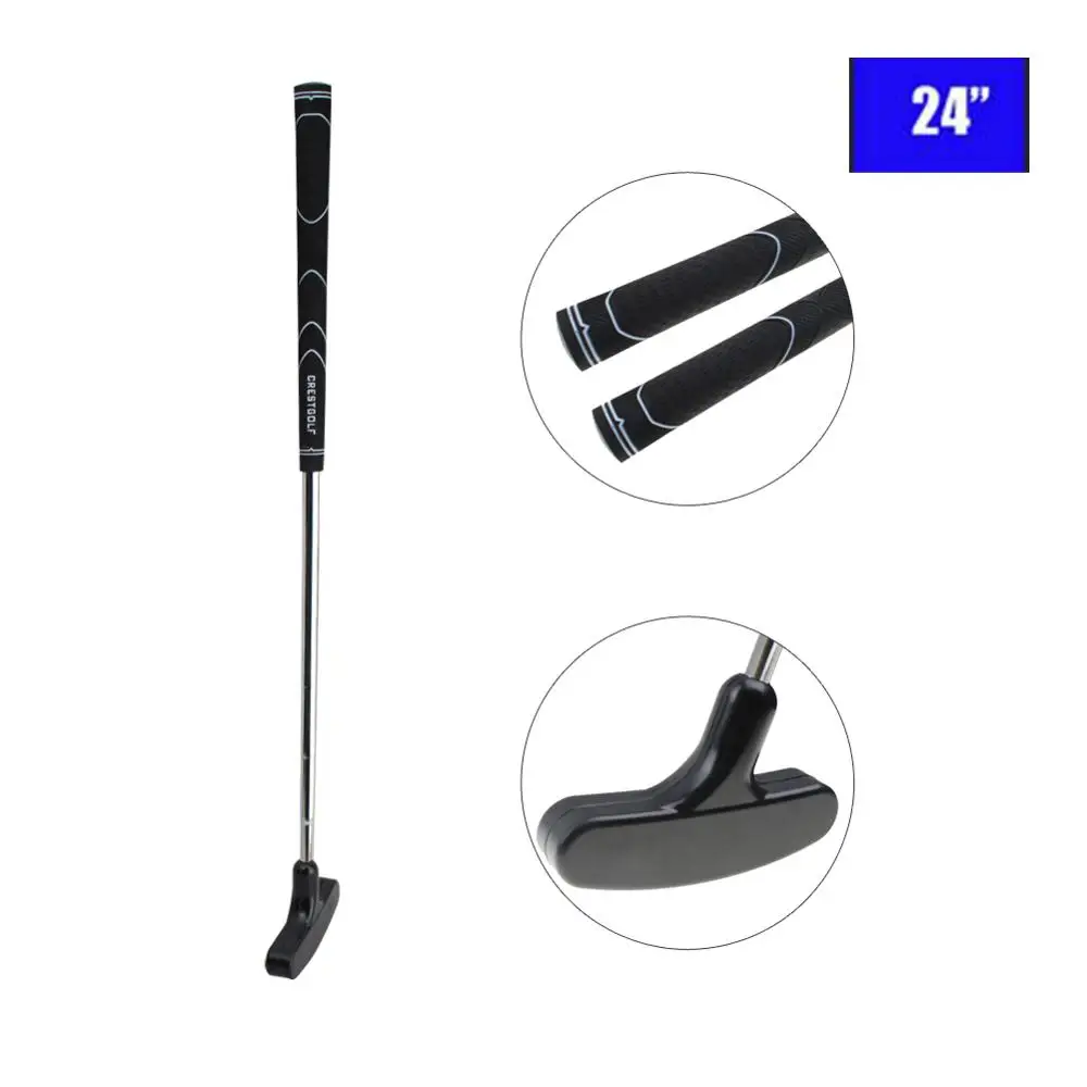 Crest golf мужчины и женщины мини-Клюшки для гольфа сталь для гольф-клубов с резиновой головкой и стальным валом клюшки de golf - Цвет: 24 inches black