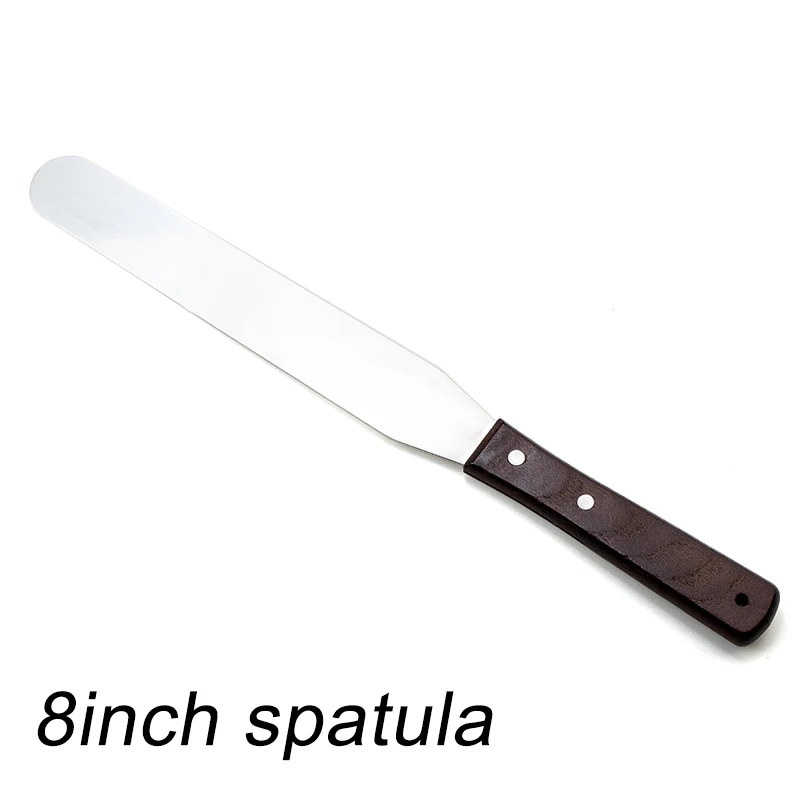 8inch spatula Нержавеющая сталь масло торт Ножи гладкой шпатель крем глазурью глазурь шпатели выпечки Кухня Кондитерские украшения торта инструменты - Цвет: 8inch spatula