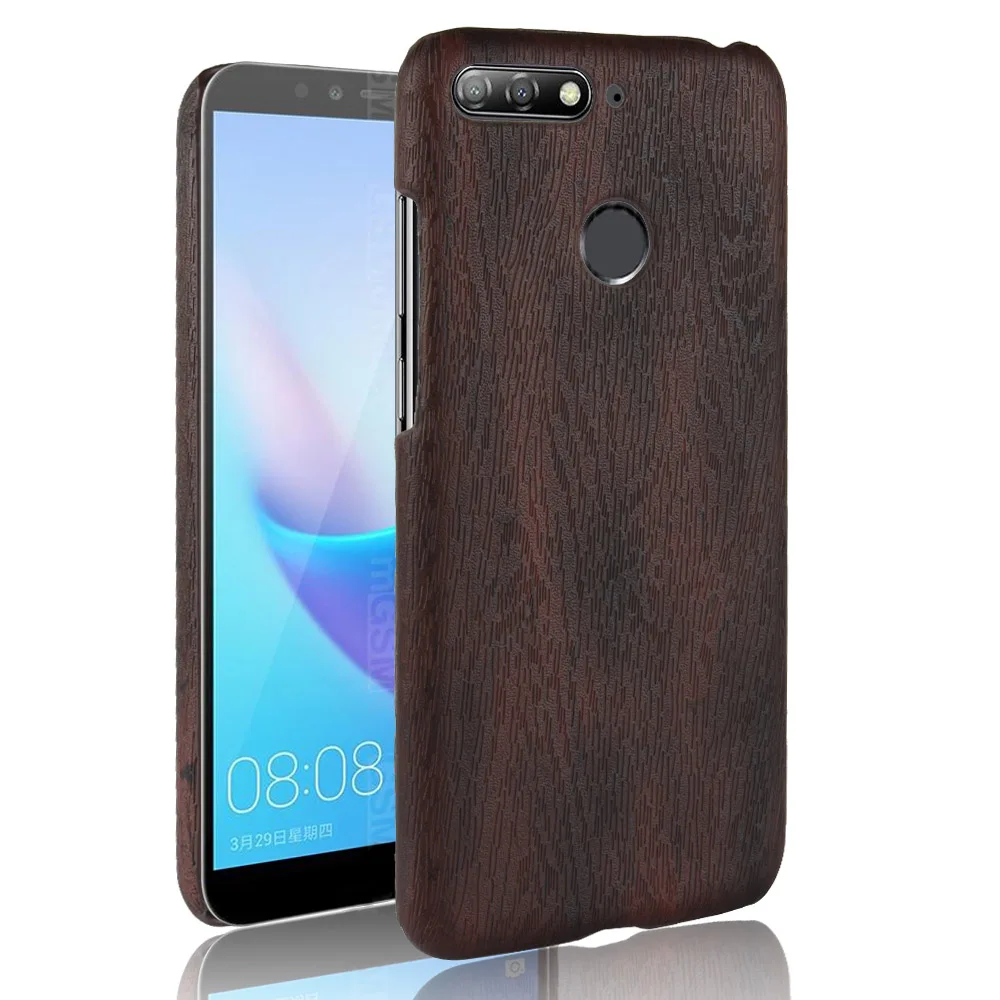 Y6 Prime 2018 Luxury Woodern Skin Retro Leather Case For Huawei Honor Cover leather Hard Shell Back Phone Cases |
