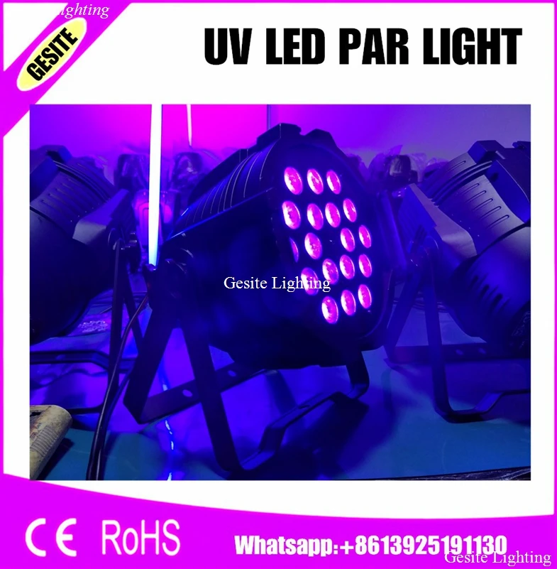 УФ-светильник заливающего света 18x12 Вт УФ LED par64 Светодиодный прожектор dj