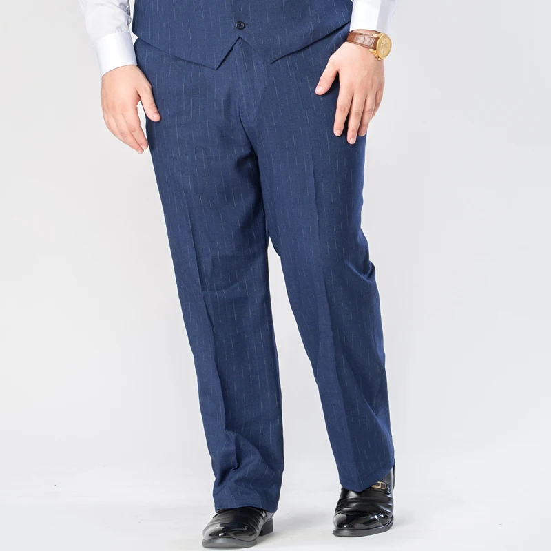 Large Size 7XL 8XL 9XL New Men's Business Casual Striped Suit Pants Stylish High Quality Men's Striped Loose Suit Pants