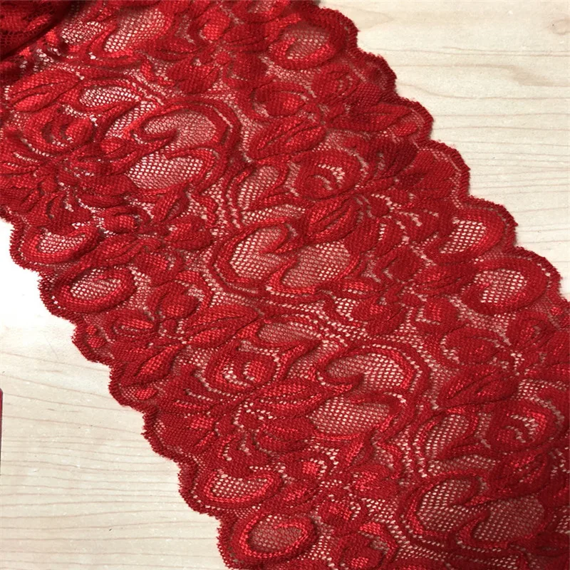 1 ярд эластичная кружевная бейка Цветочная вышитая отделка сексуальное мягкое