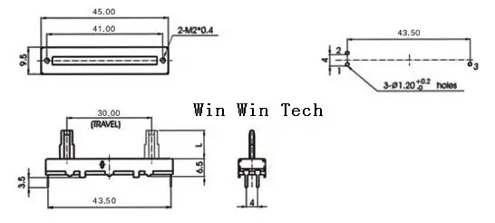 Бесплатная доставка 10 шт. прямой нажимной потенциометр сбалансированный миксер