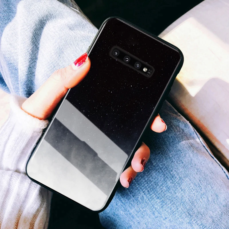 Чехол GFAITH для Samsung Galaxy S10 Plus задняя крышка из закаленного стекла мягкая