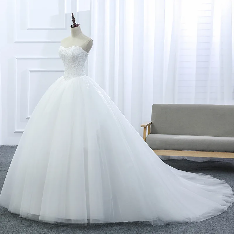 SIJANE Vestido de noiva Simples свадебное платье с кружевами на заказ бальное открытыми