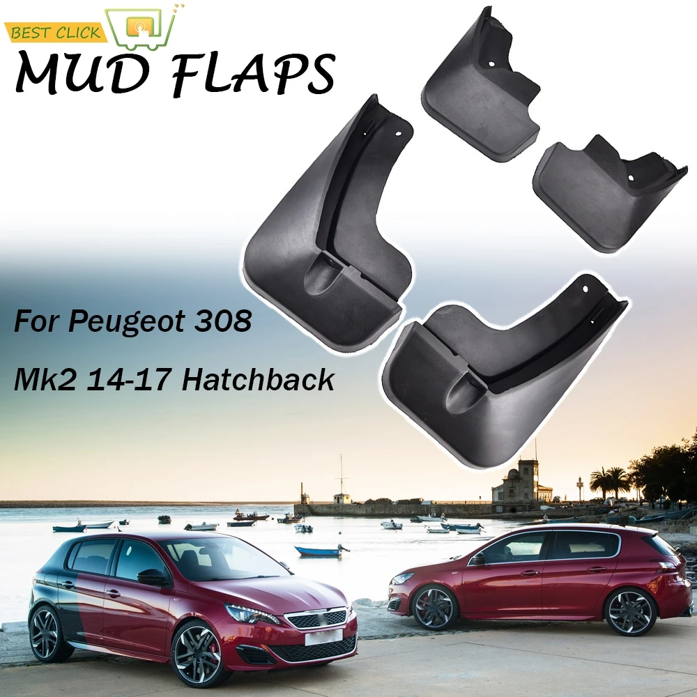 Car Mud Flaps For Peugeot 308 Mk2 Hatchback Hatch 2014 2015 2016 2017 Mudflaps Splash Guards Mud Flap Mudguard Fender Front Rear