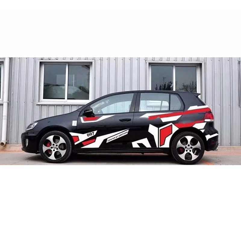 White and Red DIY декоративные креативные наклейки на кузов автомобиля Гоночная машина, двухсторонние наклейки, виниловая пленка, автомобильные товары, аксессуары для стайлинга автомобилей - Название цвета: White and Red
