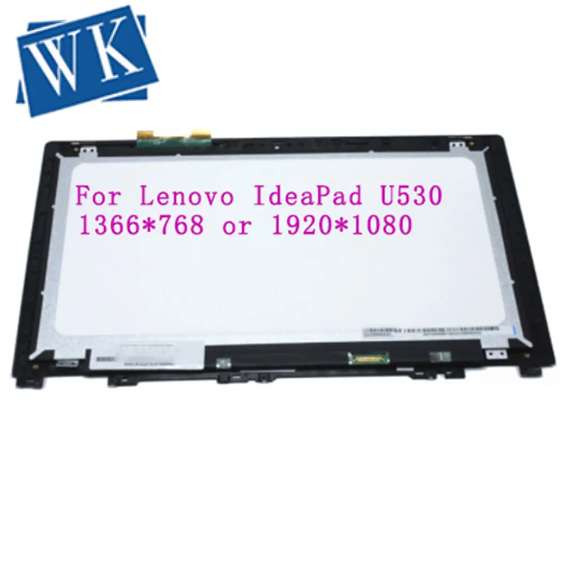 

ЖК-дисплей в сборе для ноутбука 15,6 дюйма с рамкой для Lenovo IdeaPad U530, дисплей, сенсорный экран, стекло, дигитайзер N156HGE -EA1 LP156WHU-TPB1