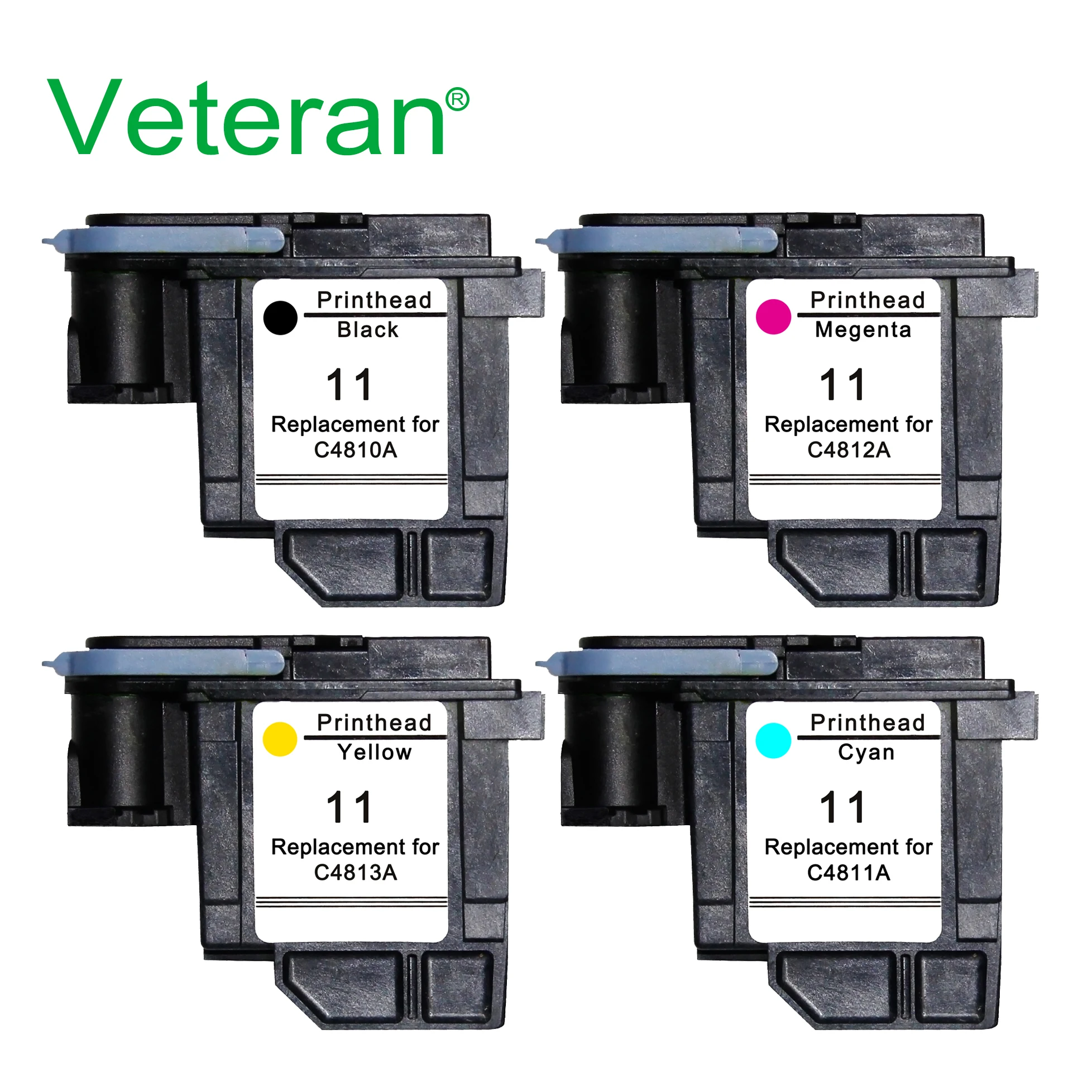 

Veteran C4810A C4811A C4812A C4813A for Hp 11 Printhead Hp11 for HP Designjet 70 100 110 111 120 500 510 1100 Printheads Printer