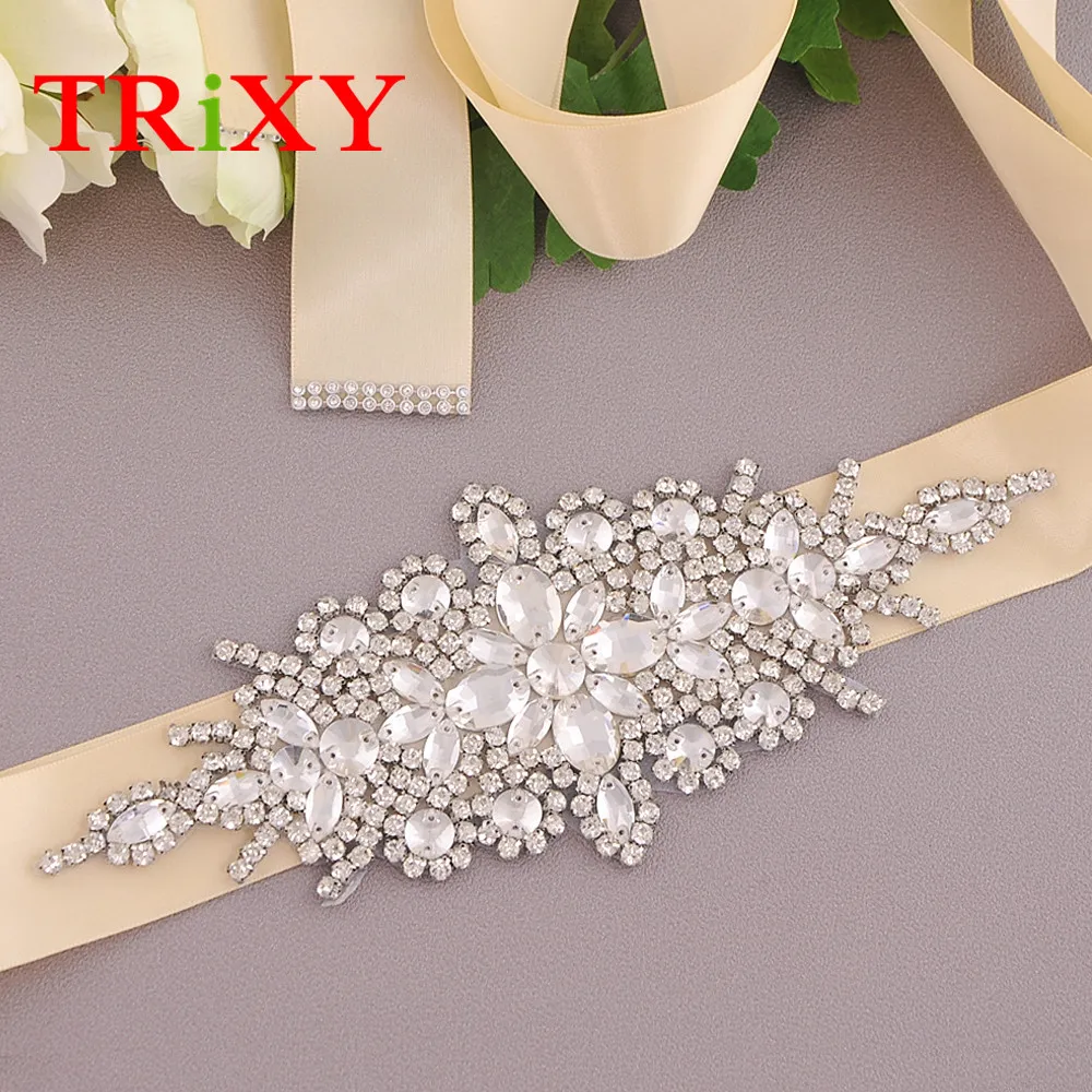 TRiXY S01 женские Стразы, пояс для свадебного платья, аксессуары для свадебного платья, свадебный пояс