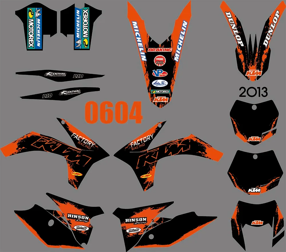 5 видов стилей команда графика фоны наклейки для KTM EXC 2012 2013 и XC 2011