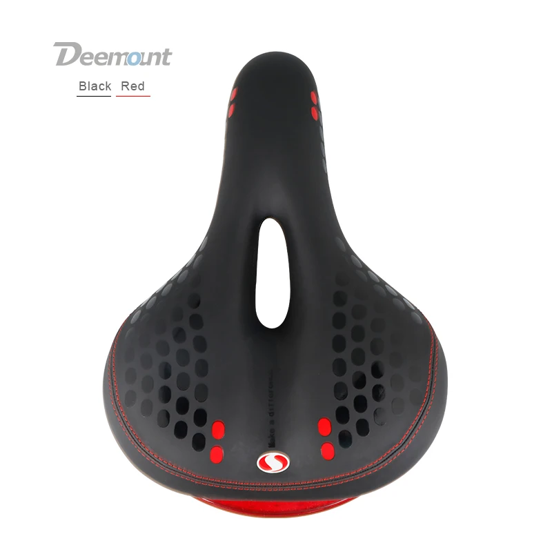Black Red Deemount велосипедное седло с задним фонариком и специальным устройством снижения ударов обтекаемое сиденье Подушка из пеноматериала велосипедный фонарь для багажника - Цвет: Black Red