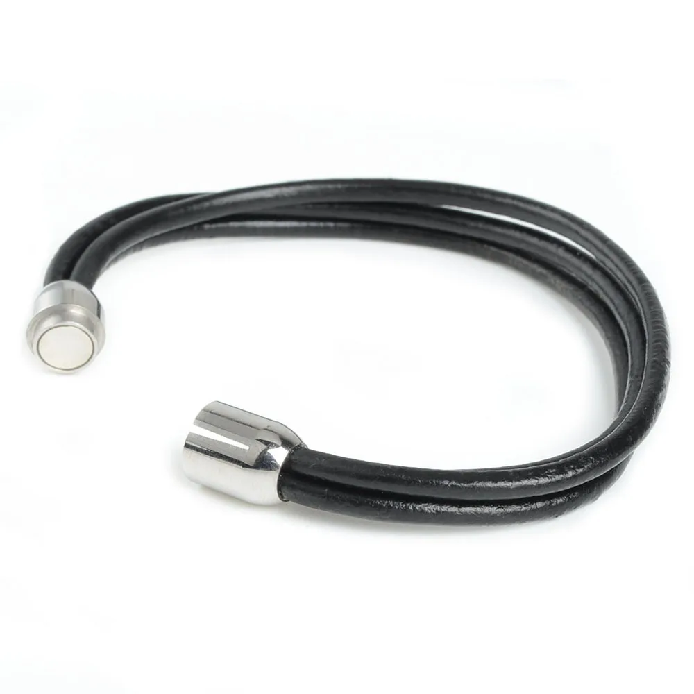 Модный мужской браслет из нержавеющей стали 215 мм браслеты натуральной кожи