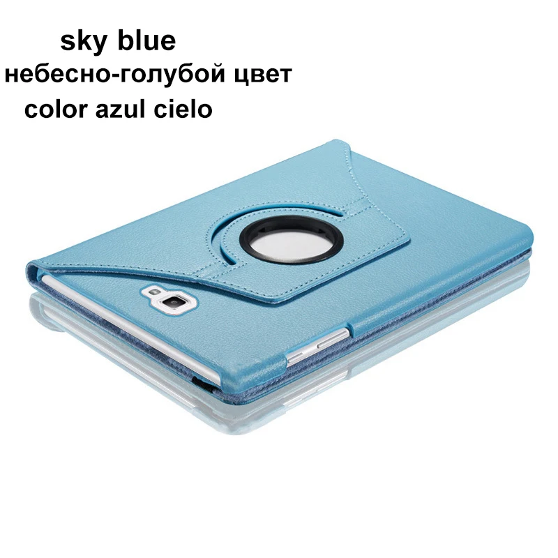 360 градусов вращающийся чехол для samsung Tab A 10,1 T580 T585 PU кожаный чехол подставка для samsung Galaxy Tab A SM-T580 SM-T585 - Цвет: Sky Blue