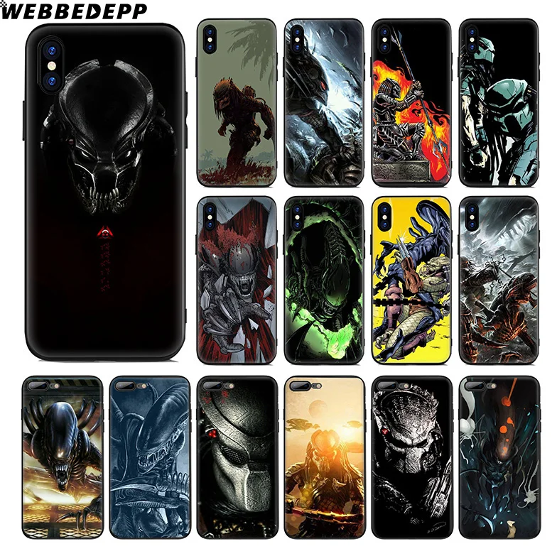 WEBBEDEPP Xenomorph Aliens predator Soft Silicone Case for Apple iPhone 11 Pro Xr Xs Max X or 10 8 7 6 6S Plus 5 5S SE TPU |