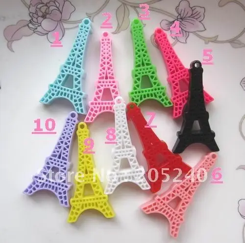 30pcs Mixed  Eiffel Tower Charms Resin Cabochons Flatback Crafts  for Jewelry Diy Making