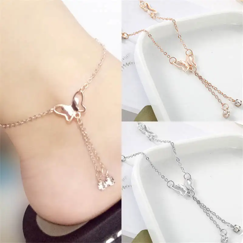 Winterxue Boho золото/серебро в форме бабочки женские браслеты для щиколотки Горячая