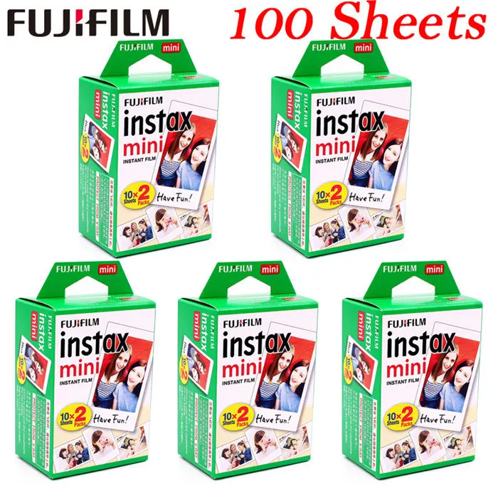 100 sheets 10-200 листов Fuji Fujifilm instax mini 9 8 с белыми краями, цветные пленки для камеры instax - Цвет: 100 sheets