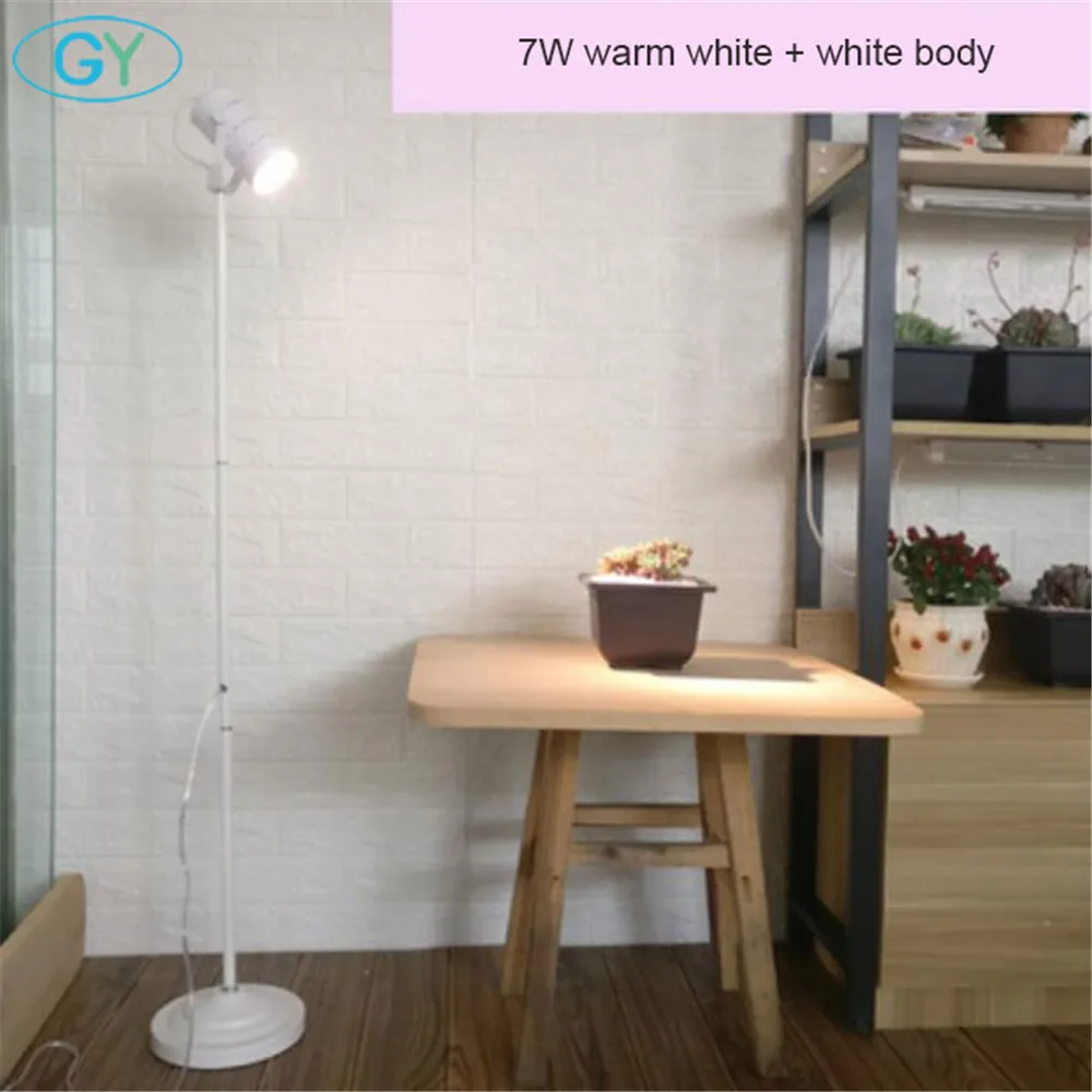 white 7W warm white AC100-240V 7 Вт 12 Вт 18 Вт полный спектр светодиодный светильник для выращивания черного и серебристого цветов СВЕТОДИОДНЫЙ торшер для выращивания растений, стоящая Светодиодная лампа для выращивания растений - Испускаемый цвет: white 7W warm white