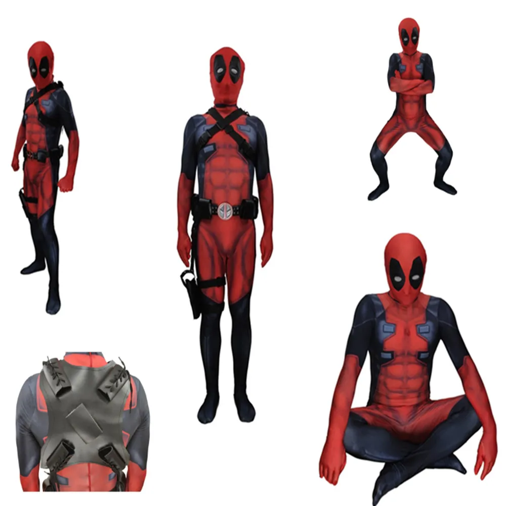 high quality superhero deadpool costume adult halloween costumes for kids child boys spandex zentai suit Carnival avengers Fancy|Костюмы из