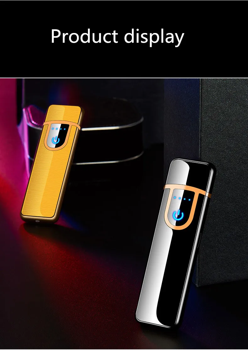 USB зарядка Электронная Зажигалка Ветрозащитная тонкая мужская индивидуальная Женская электрическая нагревательная проволока цветная сигарета зажигалка