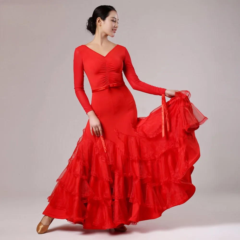 Женское платье для бальных танцев черные и красные длинные платья одежда ведущей
