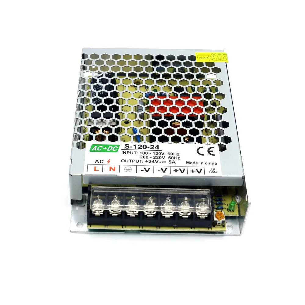 AC100 240V в постоянный ток 120 Вт 24 В 5А импульсный источник питания ультра тонкий