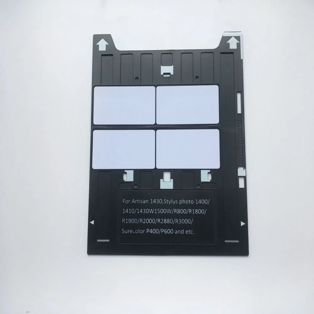 Струйный ПВХ лоток для удостоверения личности для Epson Artisan 1430,1430 Вт, 1500 Вт, R2000, R2880 печать 4 карты один раз для печати чистые карточки из ПВХ