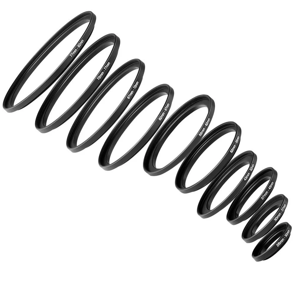 10 шт. анодированный черный металлический повышающий переходник Neewer набор из 26 30