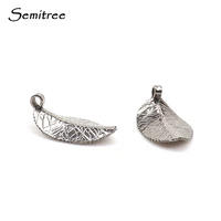 semitree 5pcs stainless steel leaves charms pendant diy necklace bracelet charm jewelry findings accessories crafts making
