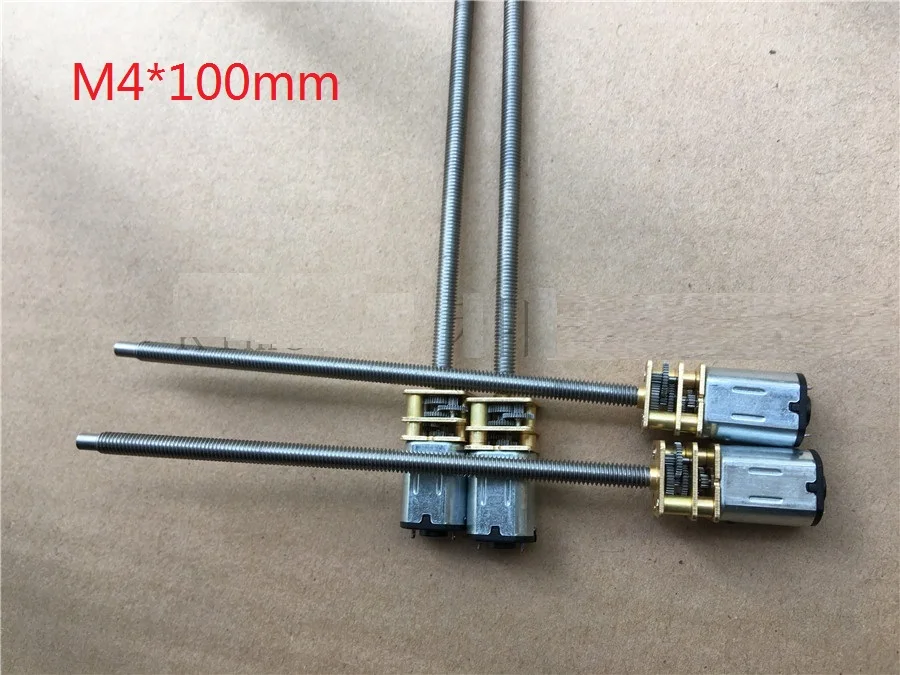 2 шт. Миниатюрный мотор постоянного тока N20 M4 * 100 мм с валом длиной мм|dc motor|gear