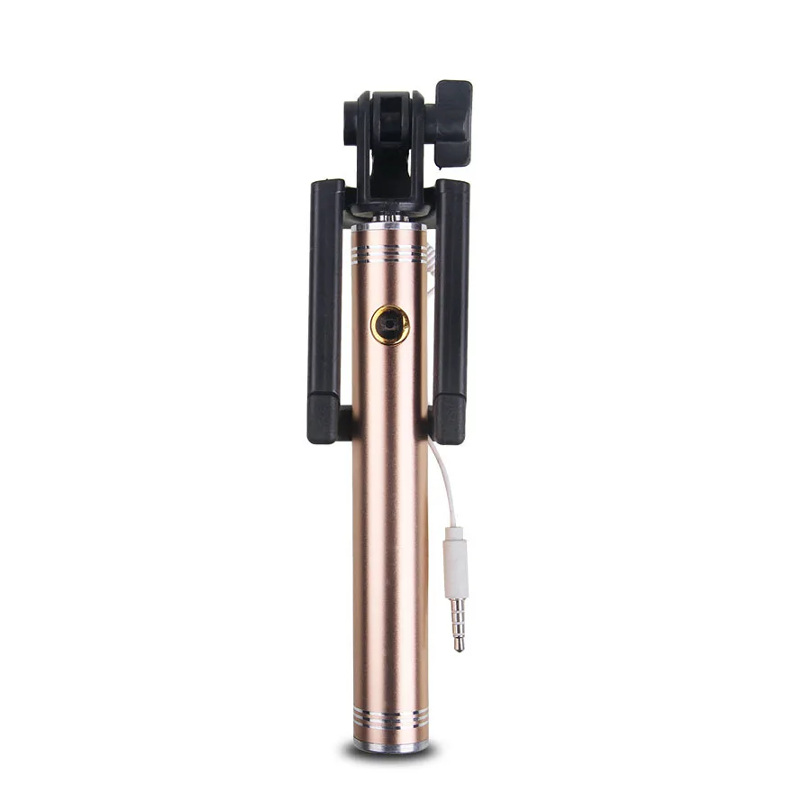 

New arrival aluminum alloy handle wired selfie stick 170mm-780mm extendable mini monopod for iphone and Huawei samsung xiaomi