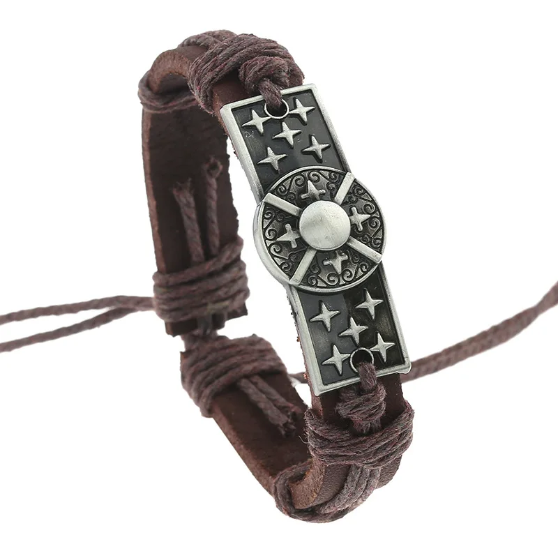 Мужские и женские браслеты из натуральной кожи коричневого цвета | Украшения