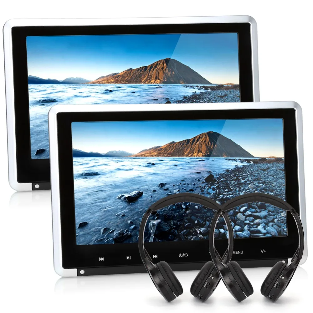Тыква 2 шт./лот 10 1 ''Автомобильный подголовник dvd плеер USB/SD/HDMI/IR/FM HD цифровой TFT