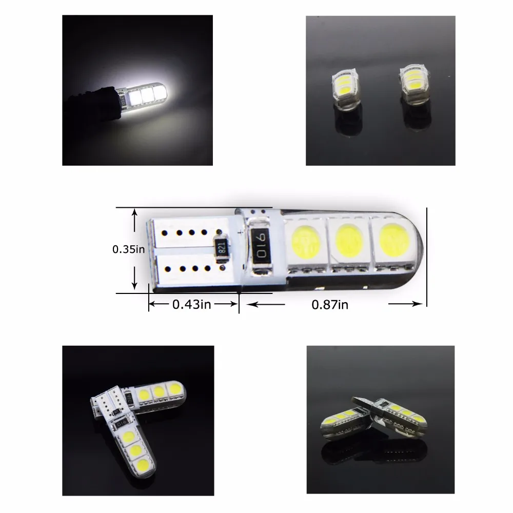 4 Шт. T10 W5W 168 194 SMD LED Белые Огни Клин Свет стороны Лампы Для Автомобилей Задний