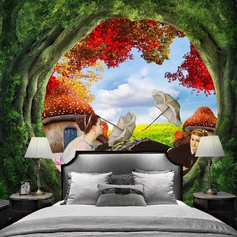 Custom 3D murals falls in the beautiful forest papel de parede living room sofa TV wall bedroom restaurant vintage wallpaper |