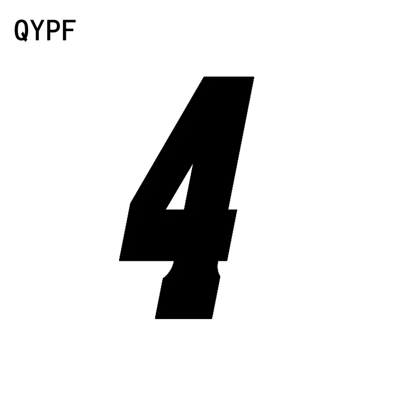 

QYPF 7.2CM*13.1CM Creative Number 4 Vinyl Decoration Car Sticker Window Decal Black/Silver C15-0585