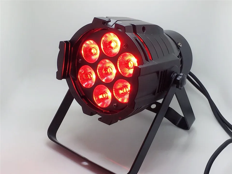 Светодиодный Миниатюрный алюминиевый Точечный светильник 7x18 Вт RGBWA + УФ 6 в 1