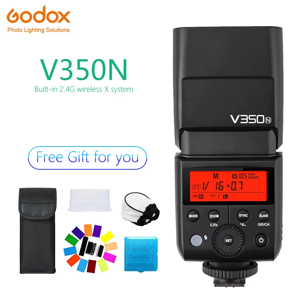 Godox V350 V350N Вспышка Speedlite литиевая батарея TTL HSS 1/8000s 2 4G Беспроводная фотография для